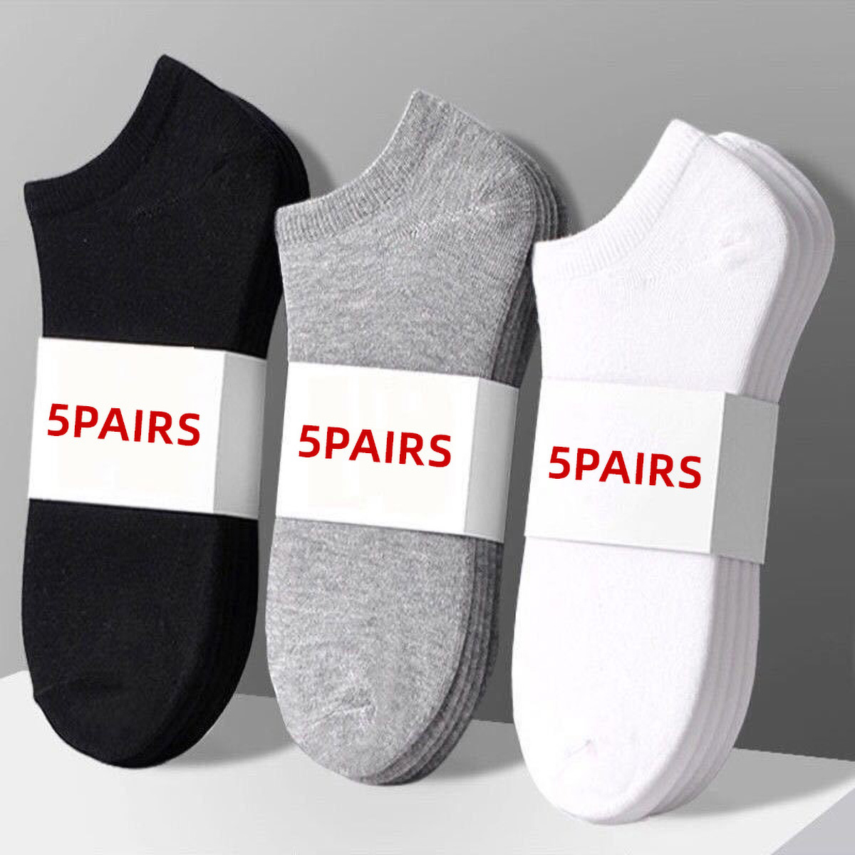 5 Pairs Unisex Casual Plain Co - огляд і ціна No Show Sock Women