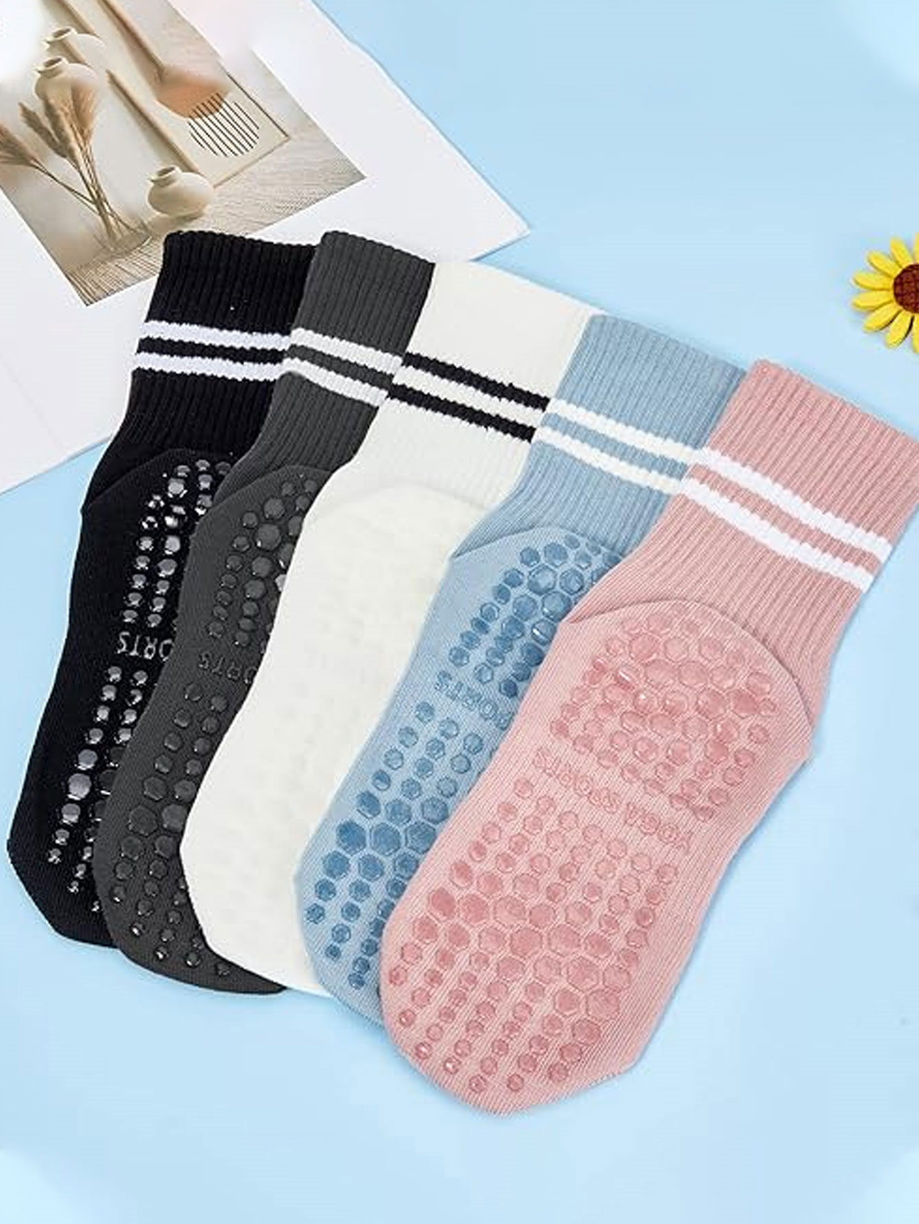 3 Pairs of Yoga Socks, Non-Sli - огляд і ціна No Show Sock Women