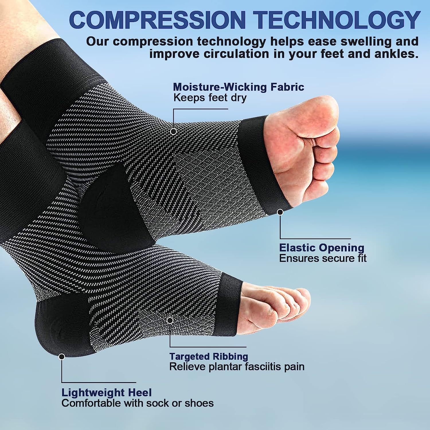 1pair Plantar Fasciitis Compre - огляд і ціна Ankle Brace Sock
