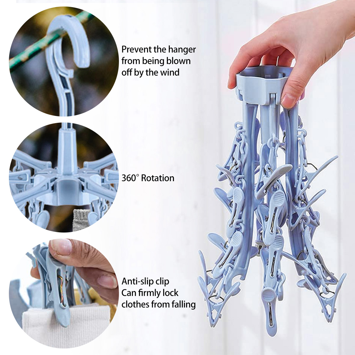 24 Clips Folding Clothes Dryer - огляд і ціна Sock Organizer Tray
