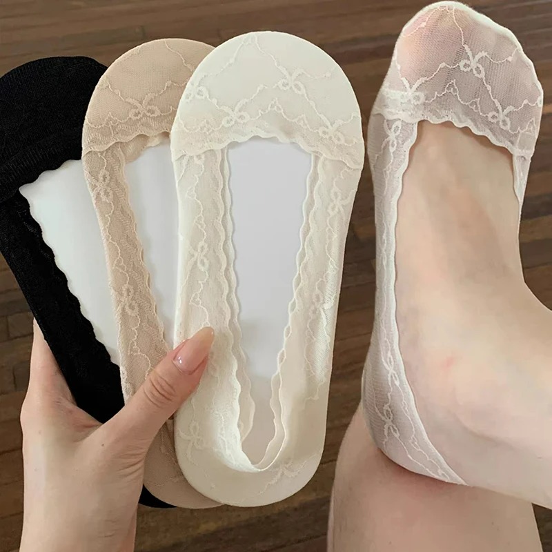 Bow Lace Trim Boat Socks for W - огляд і ціна Invisibility Sock Loafer